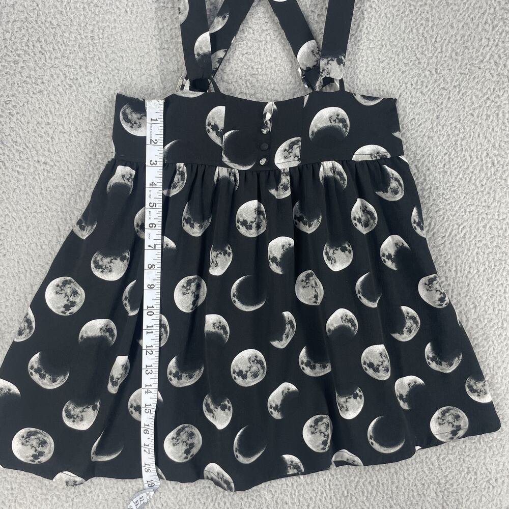 Hot Topic Suspender Skirt Womens Medium Black Moon Phases Adjustable Gothic Punk - Picture 2 of 9